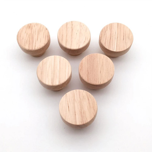 Oak wooden cabinet knobs round - oak,